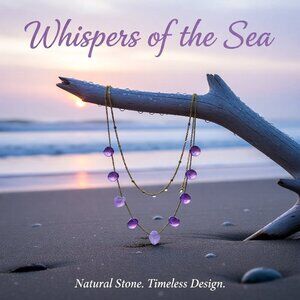 Ametrine Nugget - Layered Necklace - Dainty Gold Necklace - Semi-Precious Stones